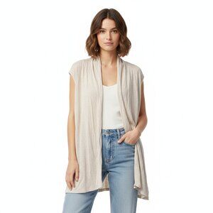 St. Tropez 100% Linen Open-Front Cardigan – Size M